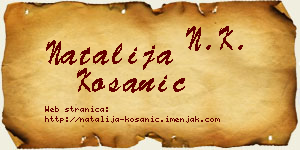 Natalija Kosanić vizit kartica